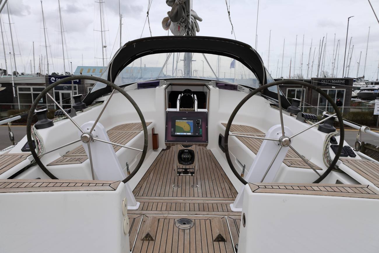 Hanse 345 Cockpit Looking Forward